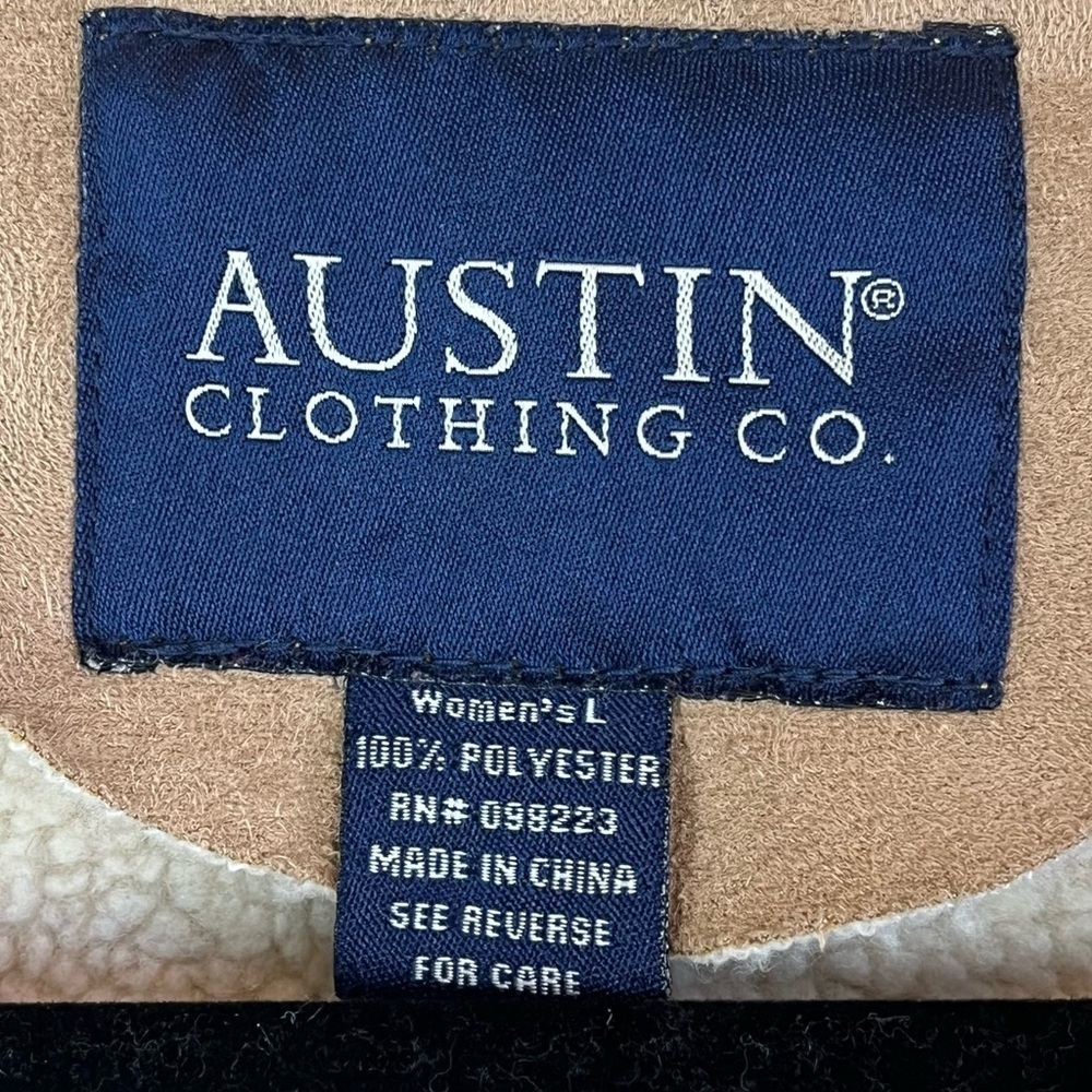 AUSTIN CLOTHING CO Womens Penny Lane Coat Faux Leather Sherpa Large Boho Hippie - Picture 6 of 15